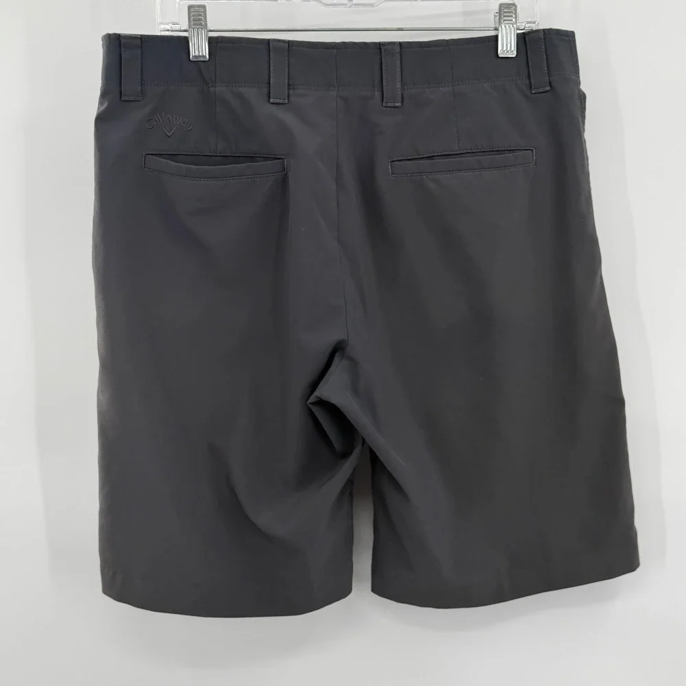 Callaway Mens Golf Shorts Gray Flat Front Chino Stretch Size 34‎